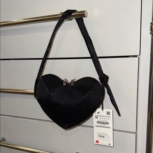 Zara Black Heart Mini Bag